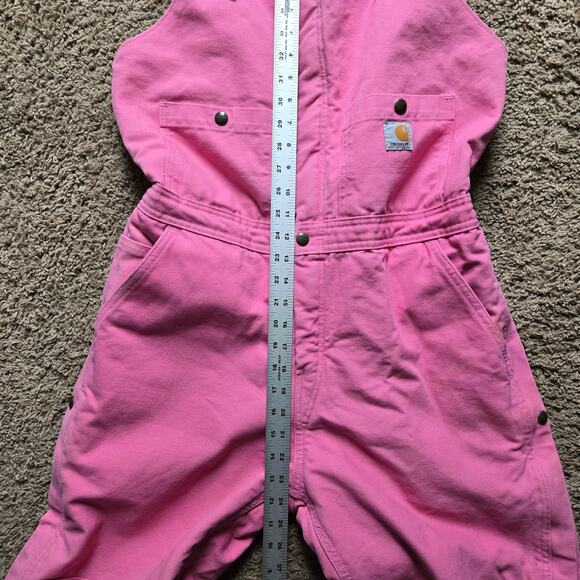 Carhartt Womens Pink Insulated Overalls Bib Utility Work Wear 8x32 - Picture 13 of 13